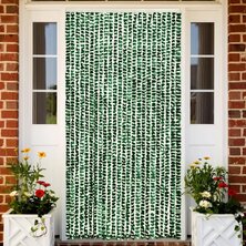 Vliegengordijn 100x220 cm chenille groen en wit