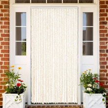 Vliegengordijn 118x220 cm chenille beige en wit