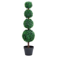 Kunstplant met pot buxus bolvorming 90 cm groen