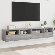 Tv-wandmeubels 2 st 80x30x30 cm bewerkt hout grijs sonoma eiken