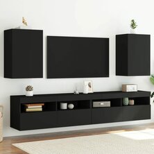 Tv-wandmeubels 2 st 40,5x30x60 cm bewerkt hout zwart