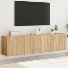 Tv-meubels 2 st wandgemonteerd 80x30x41 cm sonoma eikenkleurig