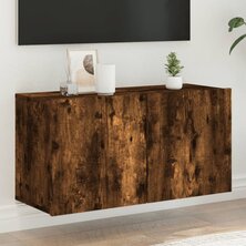 Tv-meubel wandgemonteerd 80x30x41 cm gerookt eikenkleurig