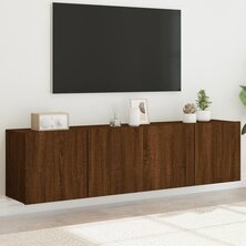 Tv-meubels 2 st wandgemonteerd 80x30x41 cm bruin eikenkleur