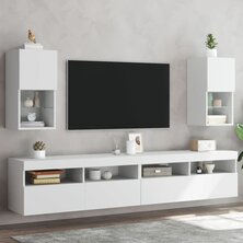 Tv-meubelen 2 st met LED-verlichting 30,5x30x60 cm wit