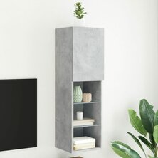 Tv-meubel met LED-verlichting 30,5x30x102 cm betongrijs