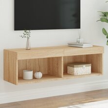 Tv-meubel met LED-verlichting 100x30x30 cm sonoma eikenkleurig