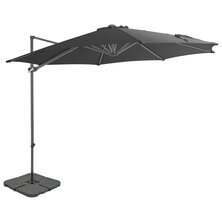 Parasol met draagbare voet antraciet