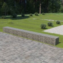 Schanskorfmuur met deksels 600x50x50 cm gegalvaniseerd staal