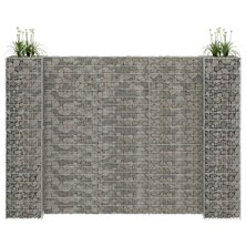 Gabion plantenbak H-vormig 260x40x180 cm staaldraad