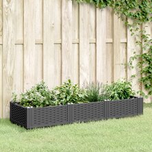 Plantenbak met pinnen 125x40x28,5 cm polypropeen zwart