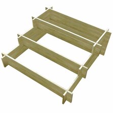 Plantenbak drielaags 90x90x35 cm ge&iuml;mpregneerd hout