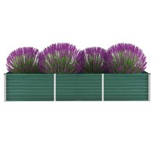 Plantenbak verhoogd 240x80x45 cm gegalvaniseerd staal groen