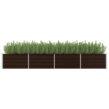 Plantenbak verhoogd 320x80x45 cm gegalvaniseerd staal bruin