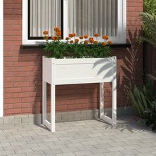 Plantenbak 78x40x81 cm massief grenenhout wit