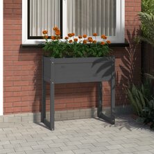 Plantenbak 78x40x81 cm massief grenenhout grijs