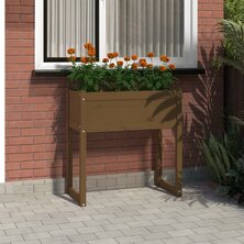 Plantenbak 78x40x81 cm massief grenenhout honingbruin