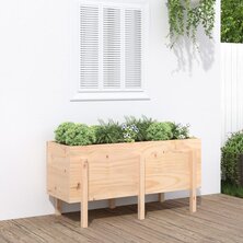 Plantenbak verhoogd 121x50x57 cm massief grenenhout