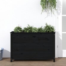 Plantenbak verhoogd 119,5x40x78 cm massief grenenhout zwart