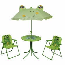 3-delige Bistroset voor kinderen met parasol groen