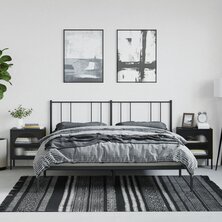 Nachtkastjes 2 st 50x35x60 cm glas en staal zwart