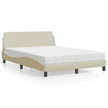 Bed met matras stof cr&egrave;mekleurig 120x200 cm