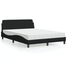 Bed met matras stof zwart 140x200 cm