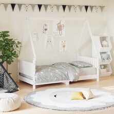 Kinderbedframe 80x160 cm massief grenenhout wit