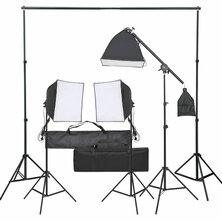 Fotostudioset met verlichtingsset