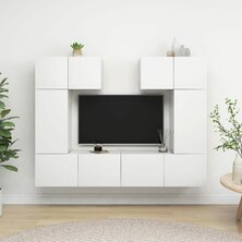 6-delige Tv-meubelset bewerkt hout wit