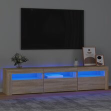 Tv-meubel met LED-verlichting 180x35x40 cm sonoma eikenkleurig