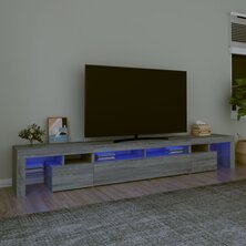 Tv-meubel met LED-verlichting 260x36,5x40 cm grijs sonoma eiken