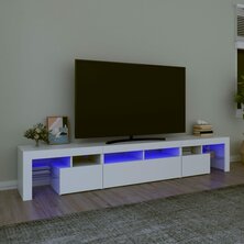 Tv-meubel met LED-verlichting 230x36,5x40 cm wit