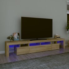 Tv-meubel met LED-verlichting 230x36,5x40cm sonoma eikenkleurig