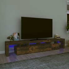 Tv-meubel LED-verlichting 230x36,5x40 cm gerookt eikenkleurig