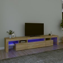 Tv-meubel met LED-verlichting 215x36,5x40cm sonoma eikenkleurig