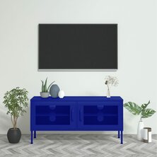 Tv-meubel 105x35x50 cm staal marineblauw