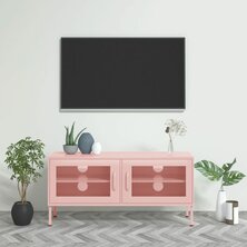 Tv-meubel 105x35x50 cm staal roze