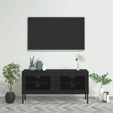 Tv-meubel 105x35x50 cm staal zwart