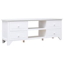 Tv-meubel 108x30x40 cm massief paulowniahout wit