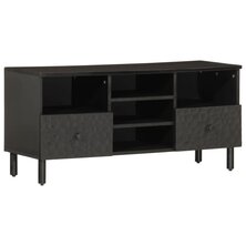 Tv-meubel 100x33x46 cm massief mangohout zwart