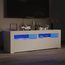 Tv-meubel met LED-verlichting 120x35x40 cm wit