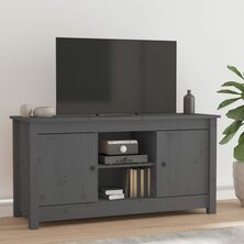 Tv-meubel 103x36,5x52 cm massief grenenhout grijs