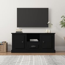 Tv-meubel 100x35,5x45 cm bewerkt hout zwart