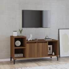 Tv-meubel 100x35x55 cm bewerkt hout bruin eikenkleur