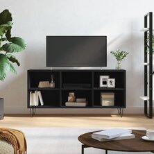 Tv-meubel 103,5x30x50 cm bewerkt hout zwart