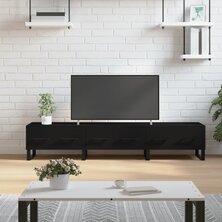 Tv-meubel 150x36x30 cm bewerkt hout zwart