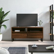 Tv-meubel 100x34,5x44,5 cm bewerkt hout bruin eikenkleur