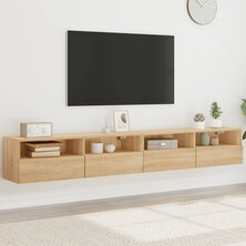 Tv-wandmeubels 2 st 100x30x30 cm hout sonoma eikenkleurig