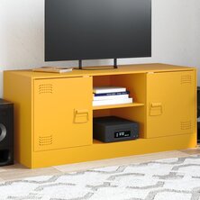 Tv-meubel 99x39x44 cm staal mosterdgeel